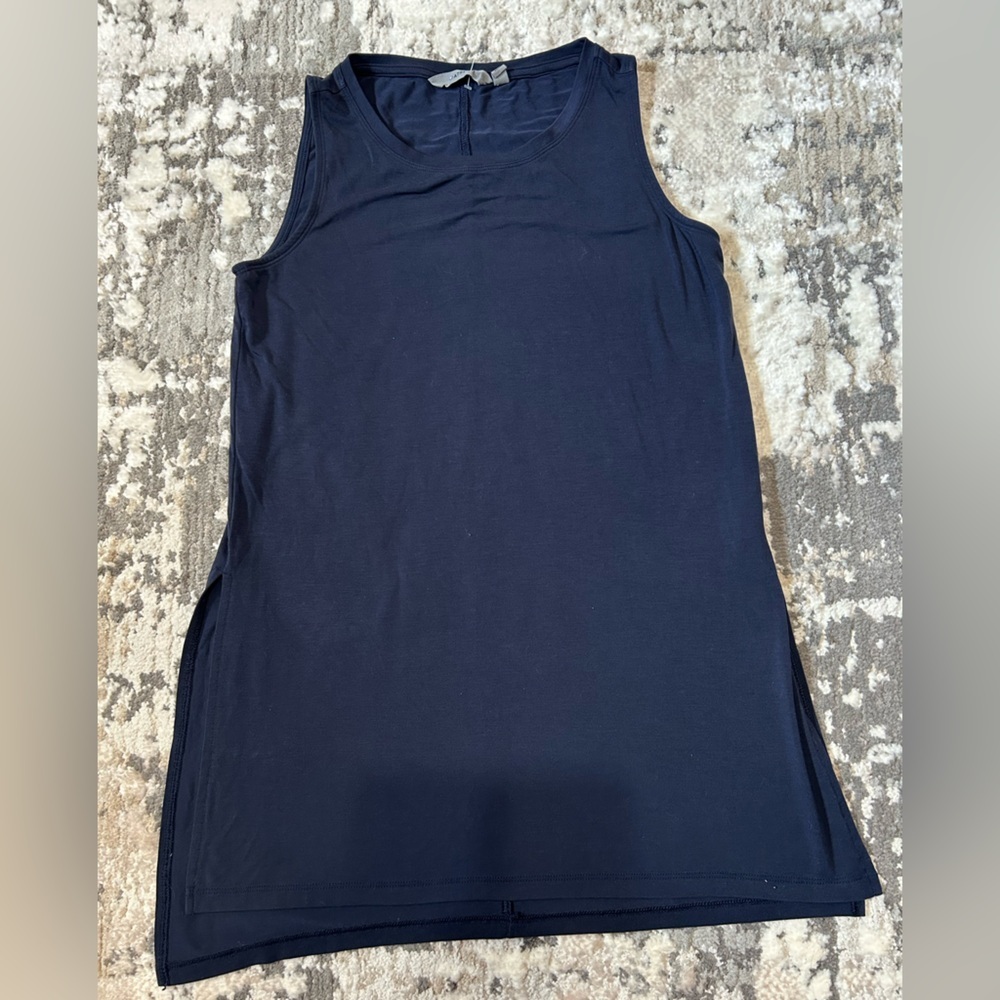 Athleta Navy Ribbed Sleeveless Tank